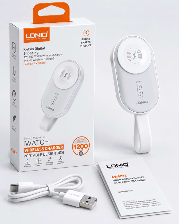 LDNIO AW0013 iWatch Wireless Charger 1200mAh Portable Magnetic Charger thumbnail 2
