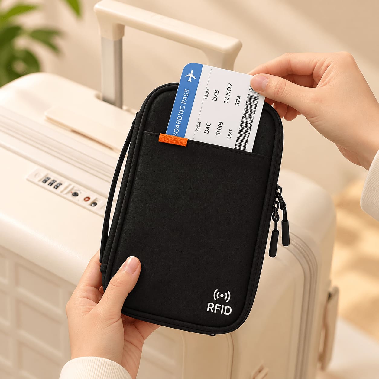RFID Blocking Passport Bag – Travel Passport Holder & Organizer thumbnail 7