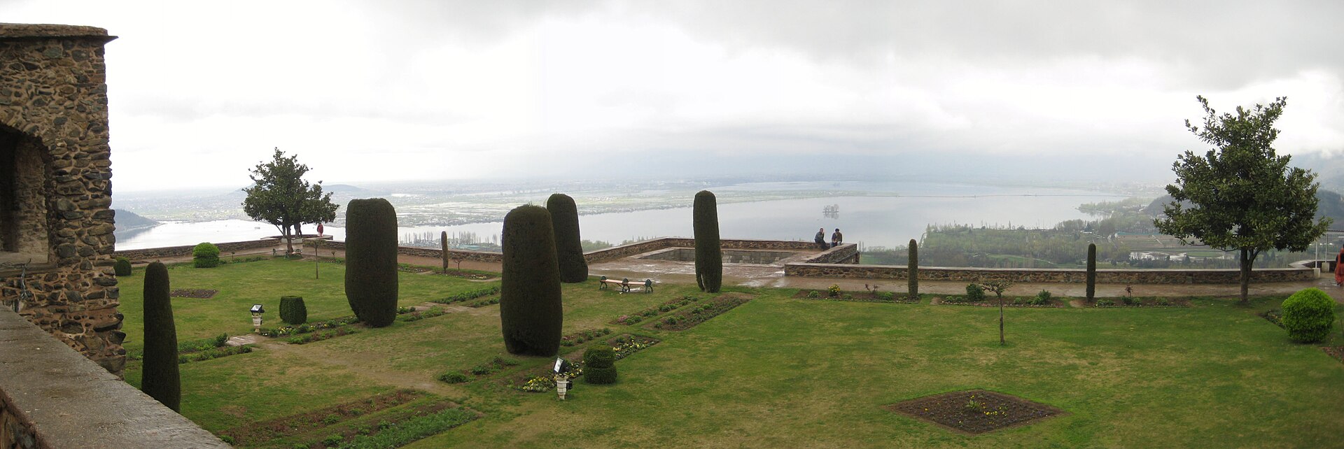 Srinagar and Dal Lake seen from the terraced garden of Pari Mahal.
