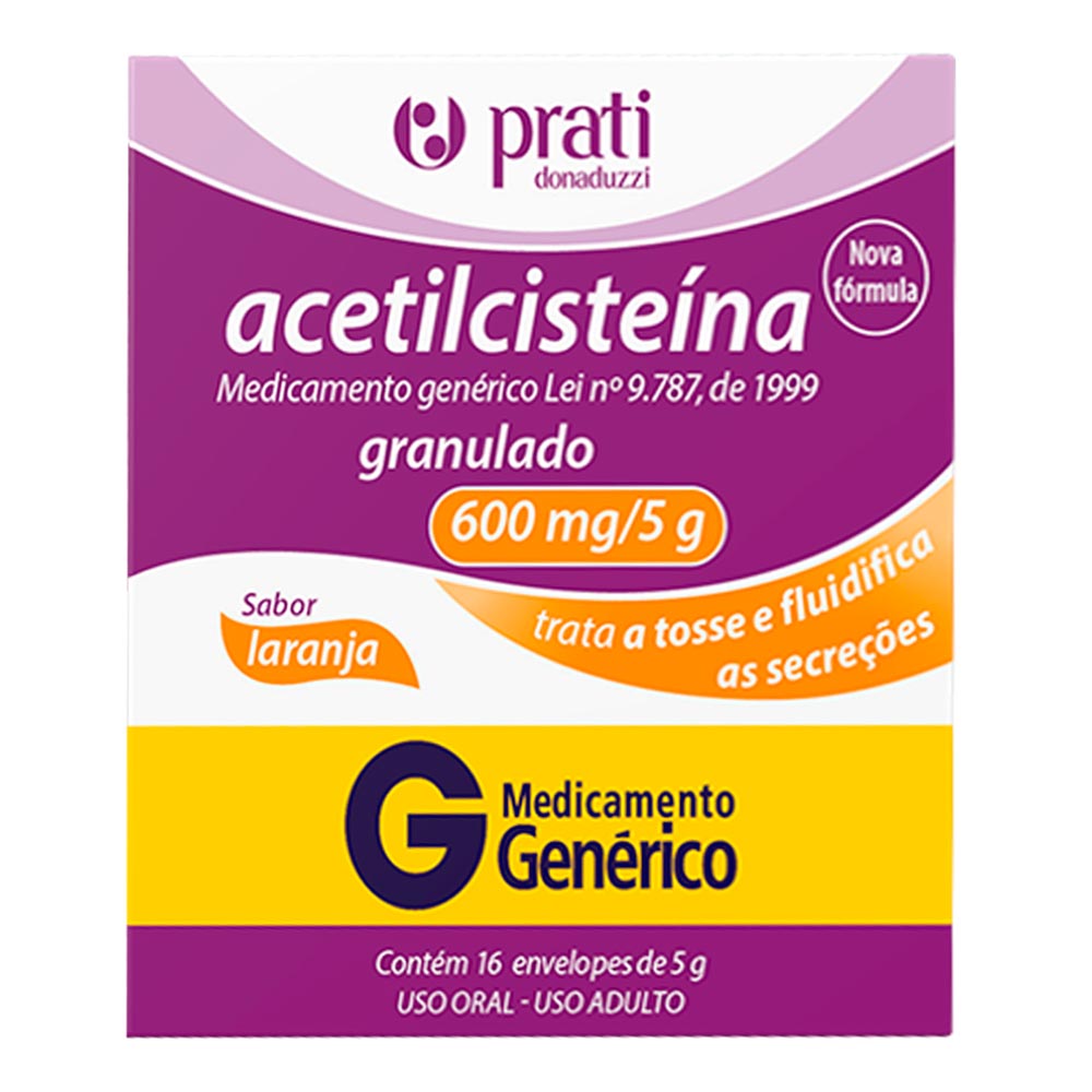 - ACETILCISTEINA 600MG/5G 16 ENV 5G / GEN ACETILCI