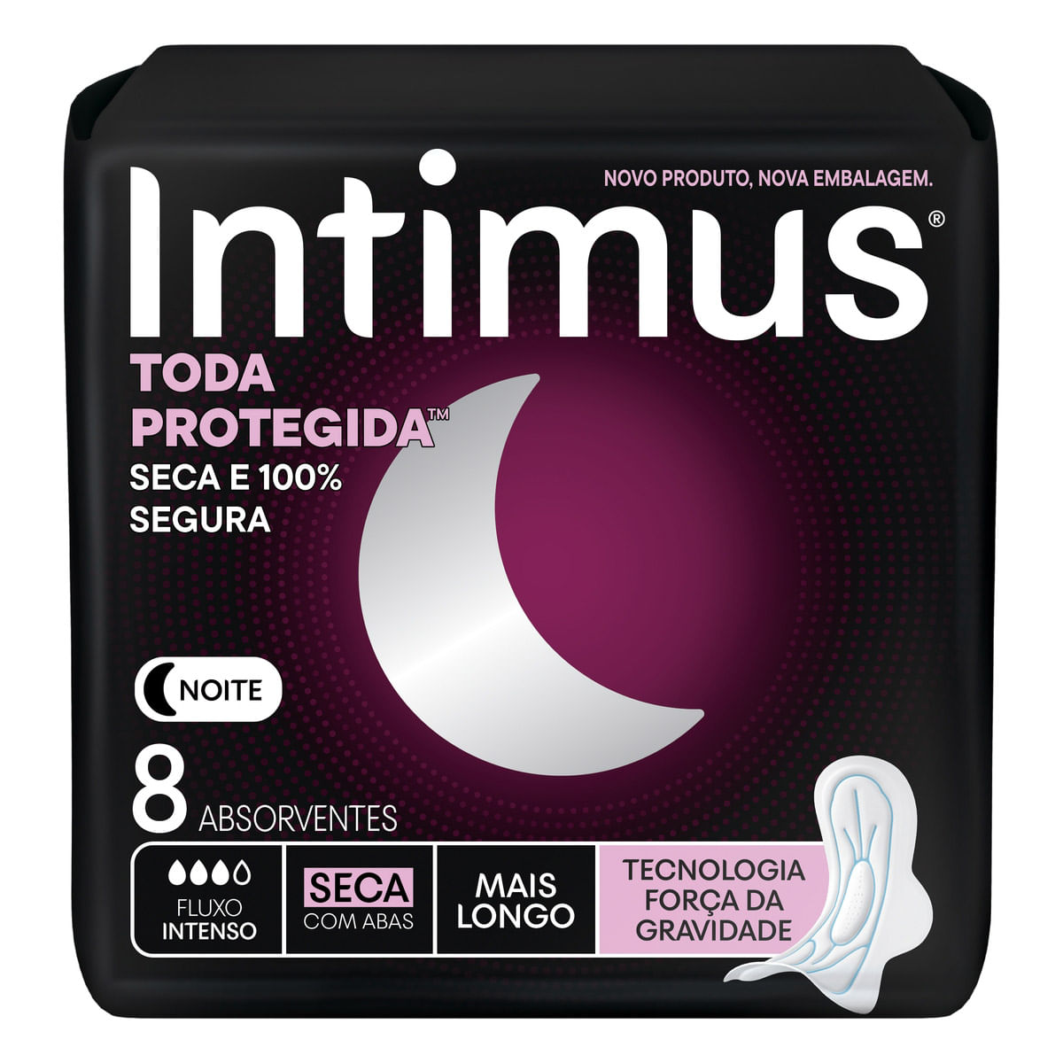 .INTIMUS GEL ABS.NOTURNO SECA C/ABAS C/8