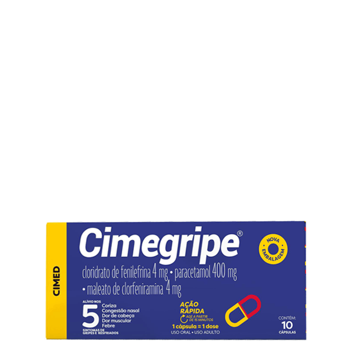 CIMEGRIPE 400MG+4MG+4MG X 10 CPS GEL DUR