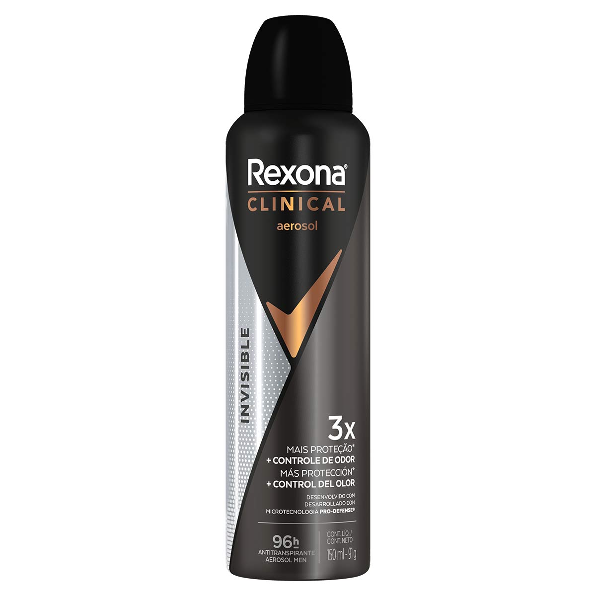 DESOD AER REXONA CLINICAL MEN INVISIBLE DRY 150ML