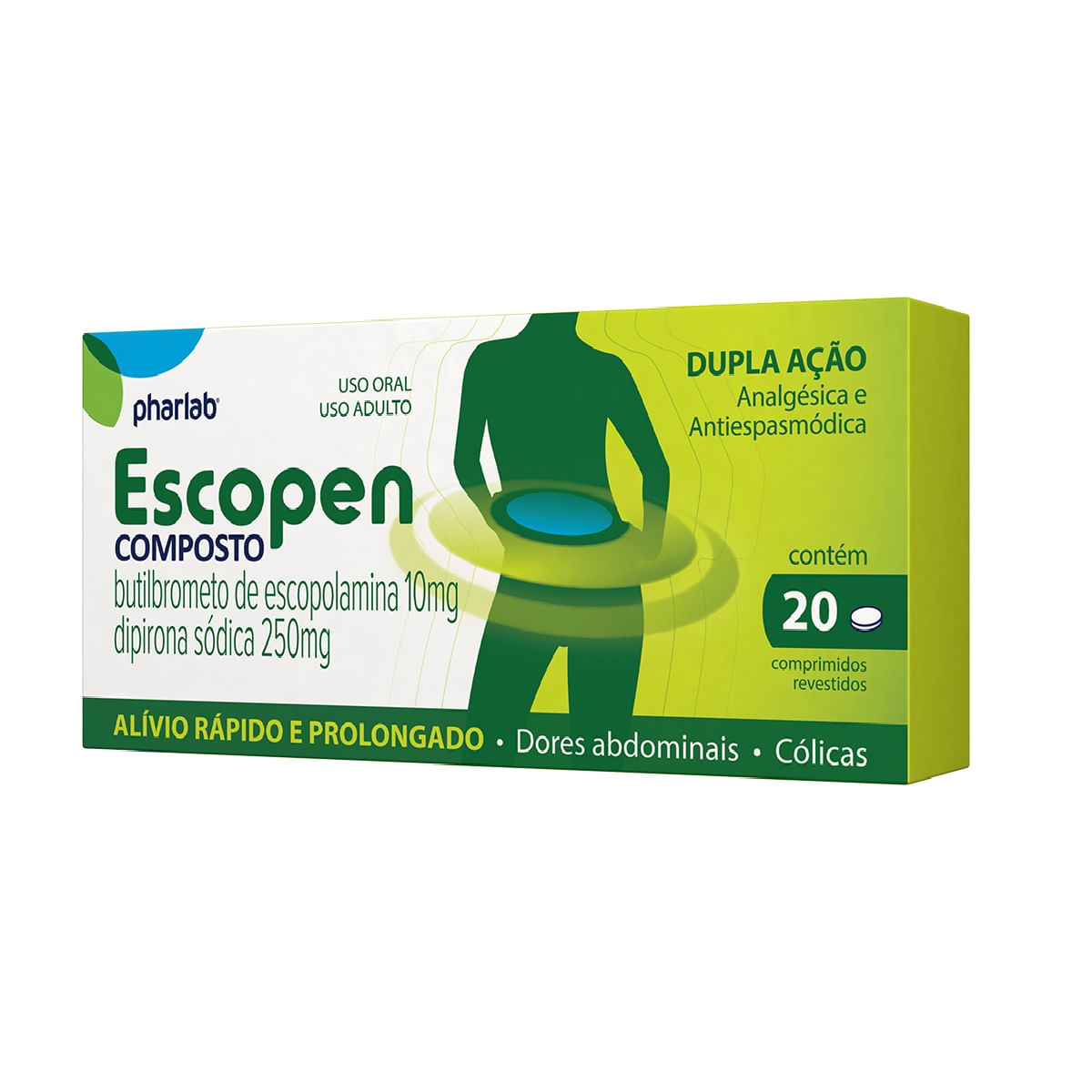 ESCOPEN COMPOSTO 250MG CX 20 COMP REV