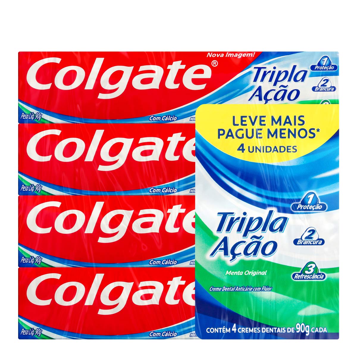 KIT CR DENT COLGATE TRIPLA ACAO 90G 4UN