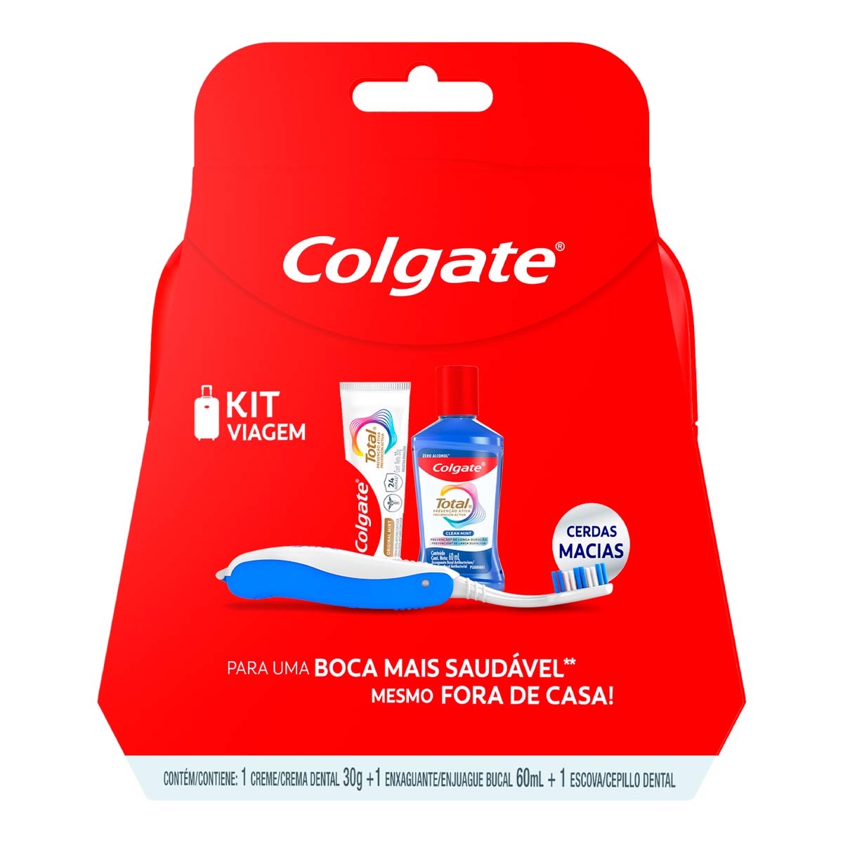 KIT VIAGEM COLGATE ESC+CR DENT 30G +ANTISSEP 60ML(