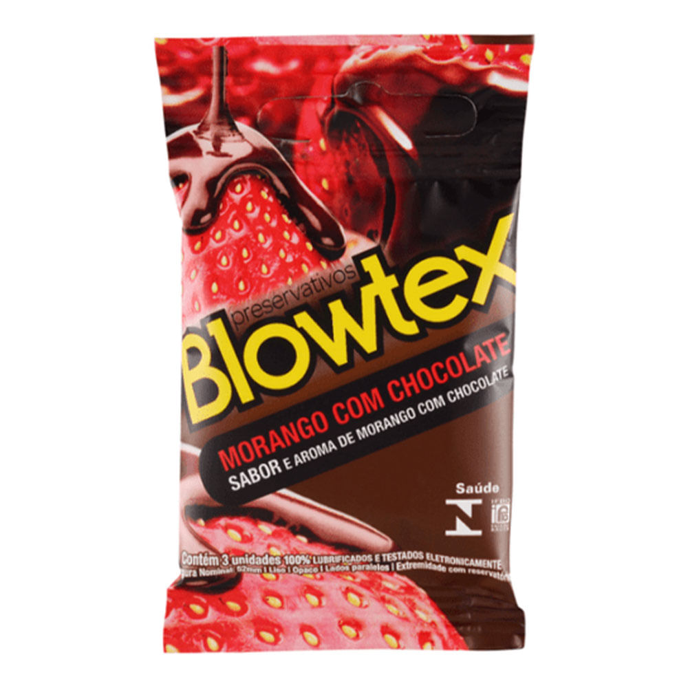 PRESERVATIVO BLOWTEX MORANGO C/ CHOCOLATE