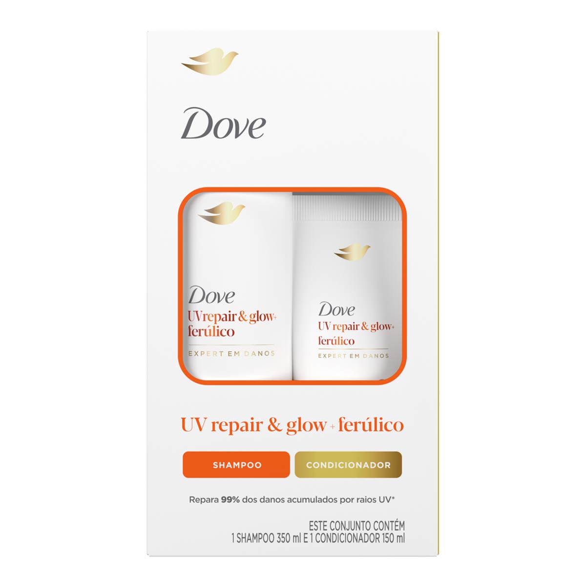 SH DOVE 350ML UVREPAIR/GLOW FERULICO+COND 150ML(E)