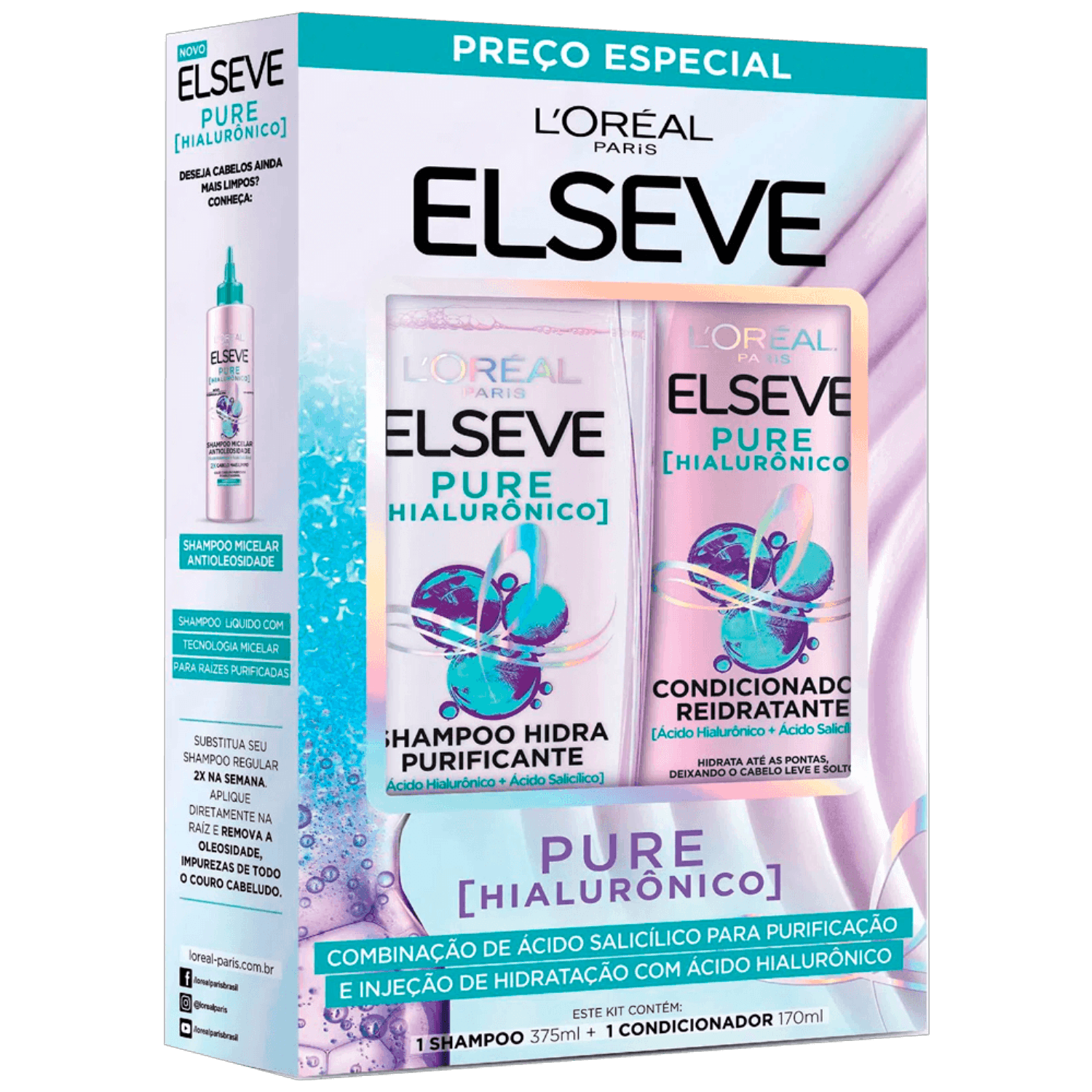 SH ELSEVE 375ML PURE HIALURONICO+COND 170ML