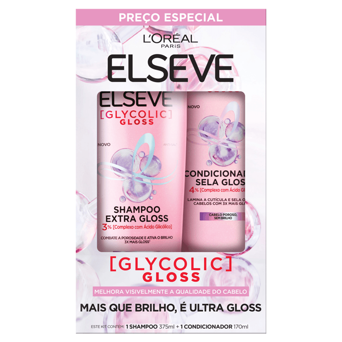 SH ELSEVE 375ML GLYCOLIC GLOSS+COND 170ML