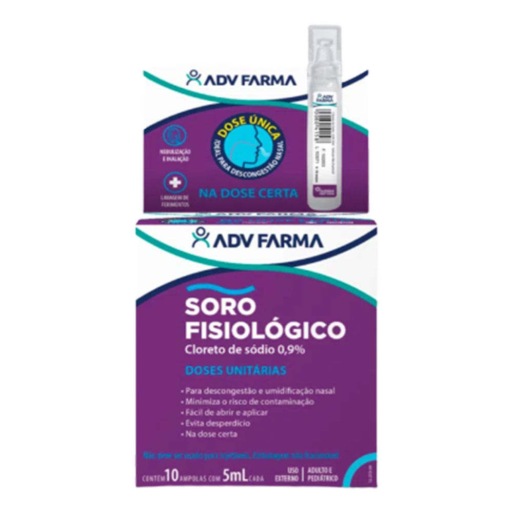 SOLUCAO FISIOLOGICA 10AMPX5ML / ADV / *(1,2)