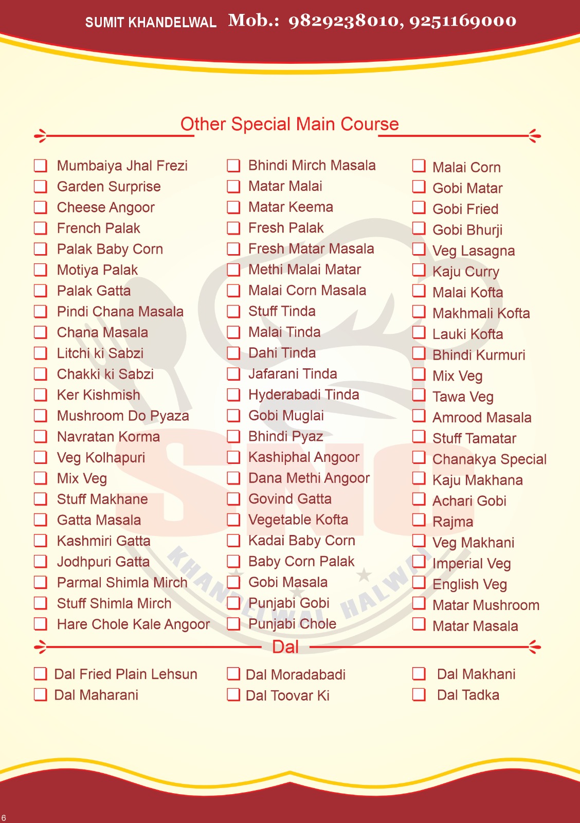 Menu Brochure  8