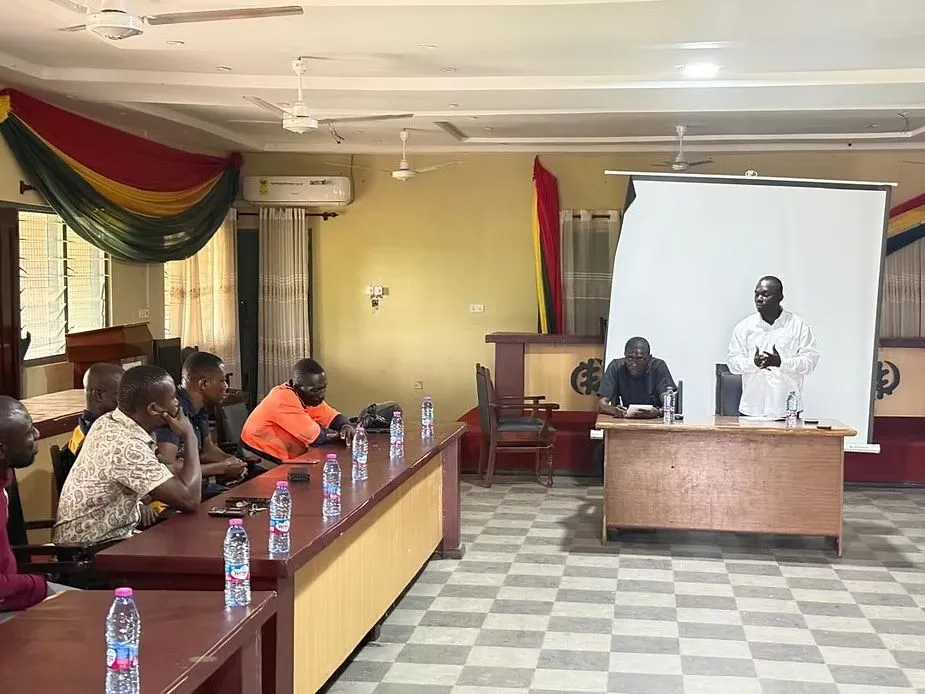 Hon. Dominic Gyasi meeting members of the Tipper Truck Operators Association in Sefwi Wiawso