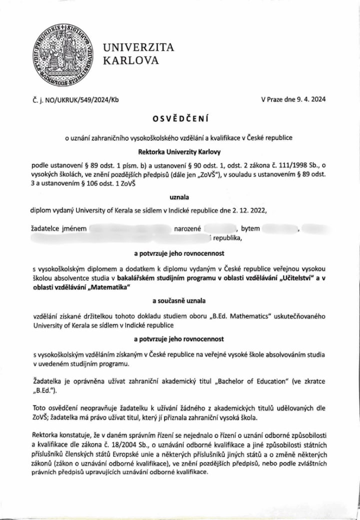 Nostrification decision 03
