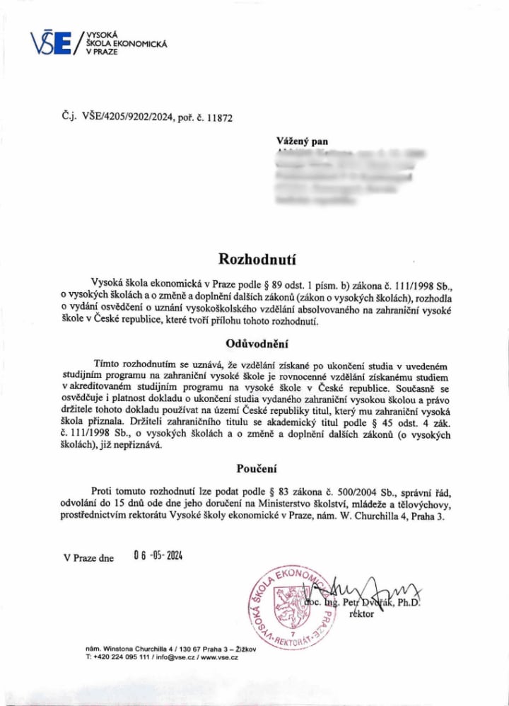 Nostrification decision 04