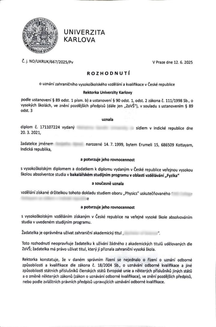 Nostrification decision 11