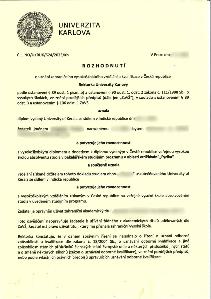 Nostrification decision 13