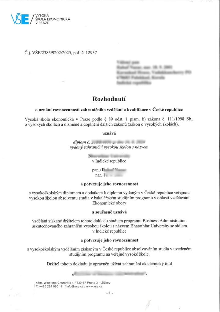 Nostrification decision 14