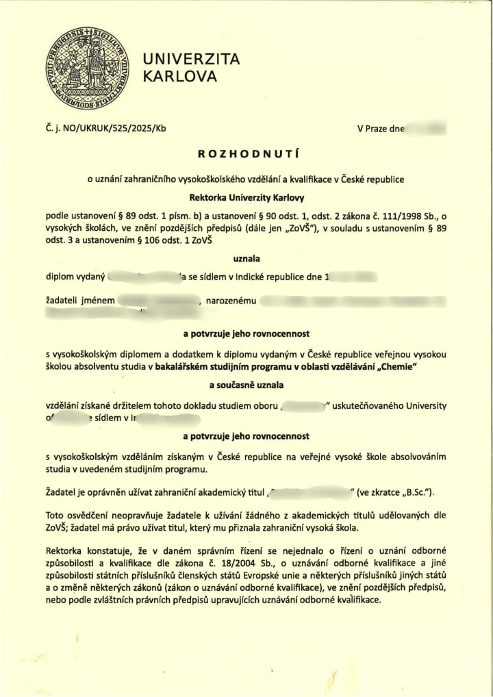 Nostrification decision 15