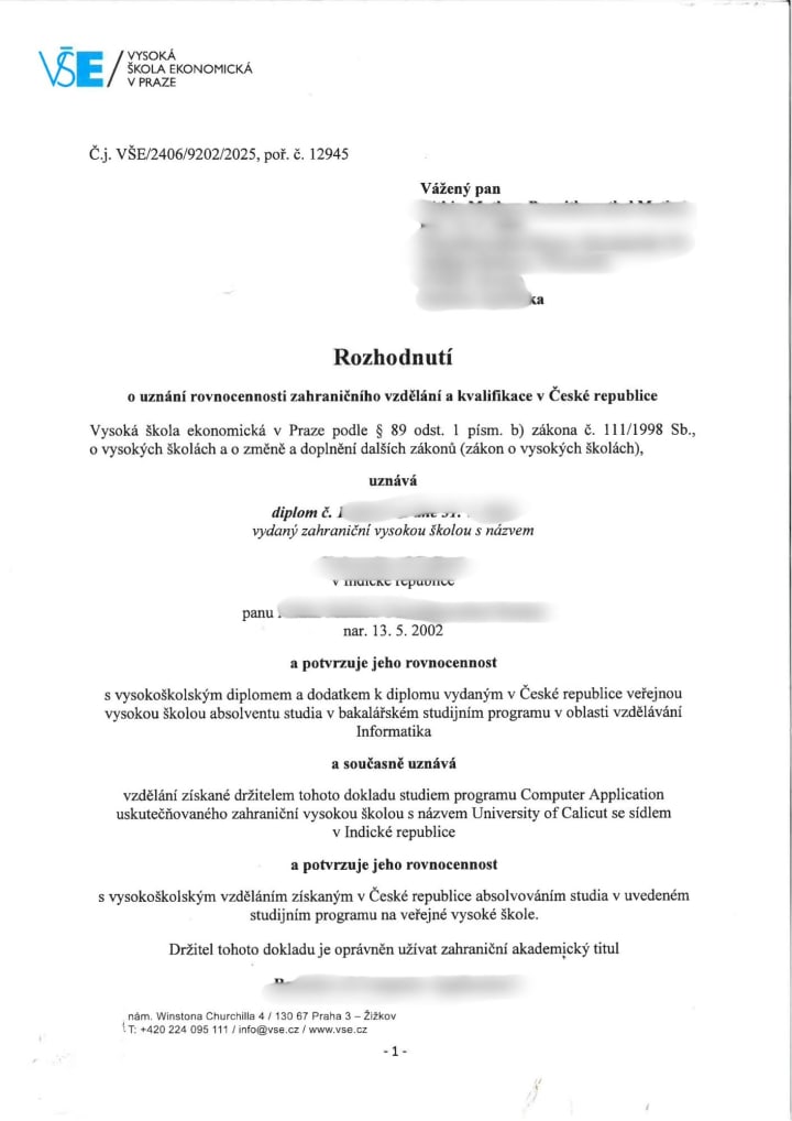 Nostrification decision 19