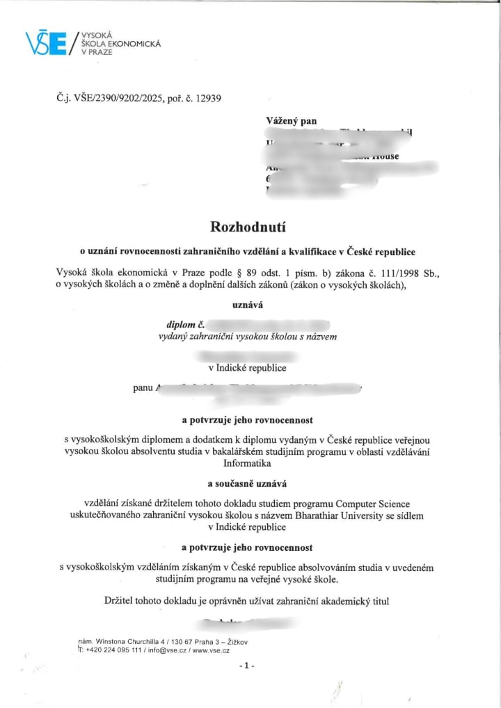 Nostrification decision 20
