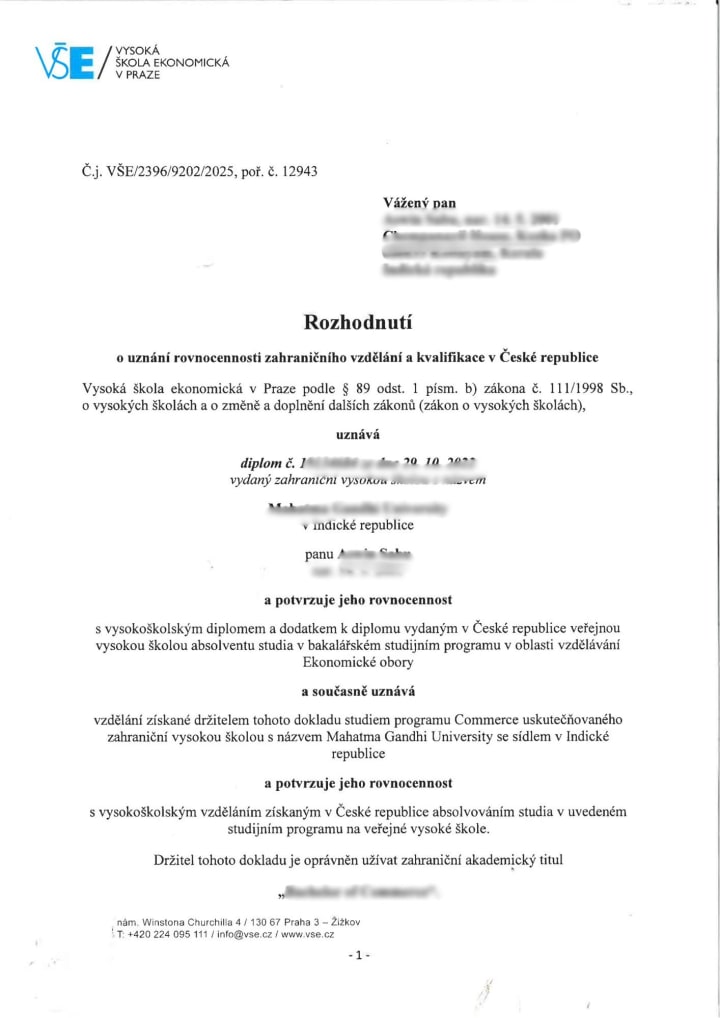 Nostrification decision 24