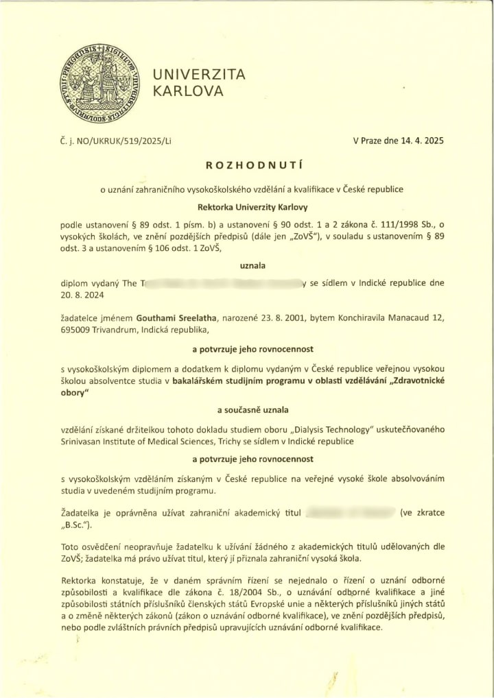Nostrification decision 37