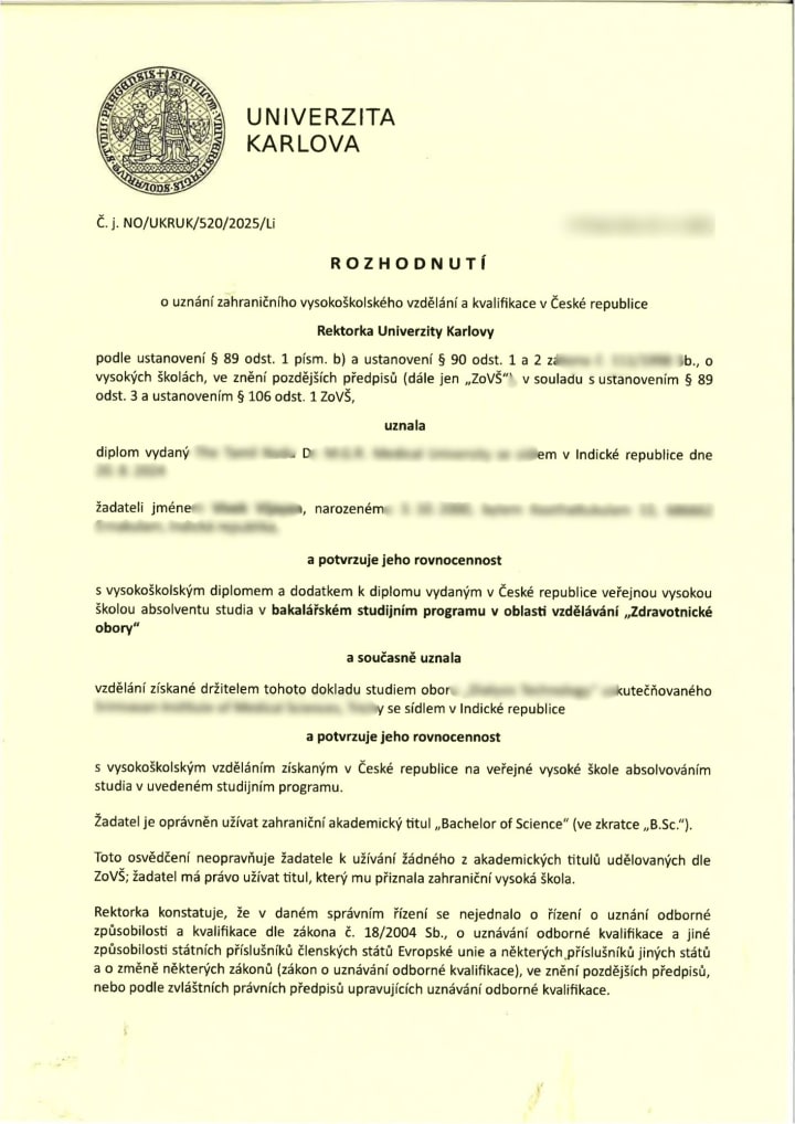 Nostrification decision 38