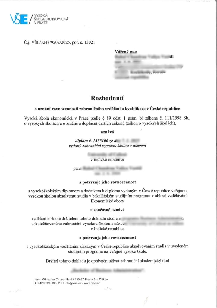 Nostrification decision 39