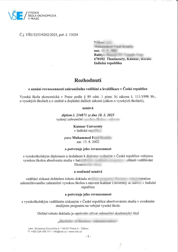 Nostrification decision 42
