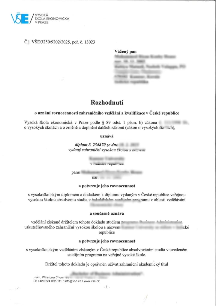 Nostrification decision 45