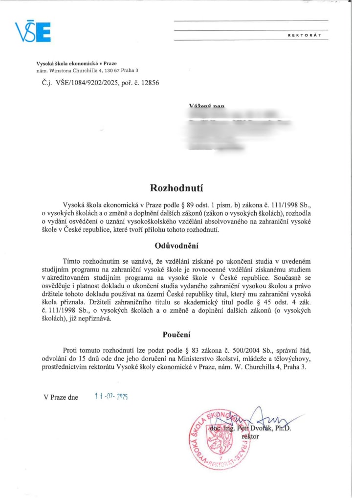 Nostrification decision 49