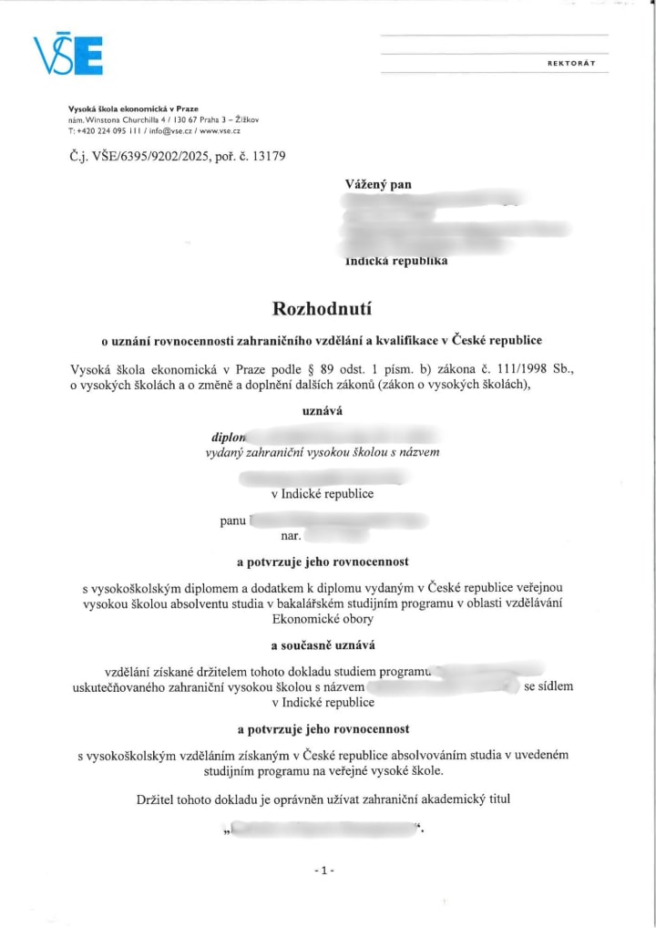Nostrification decision 53
