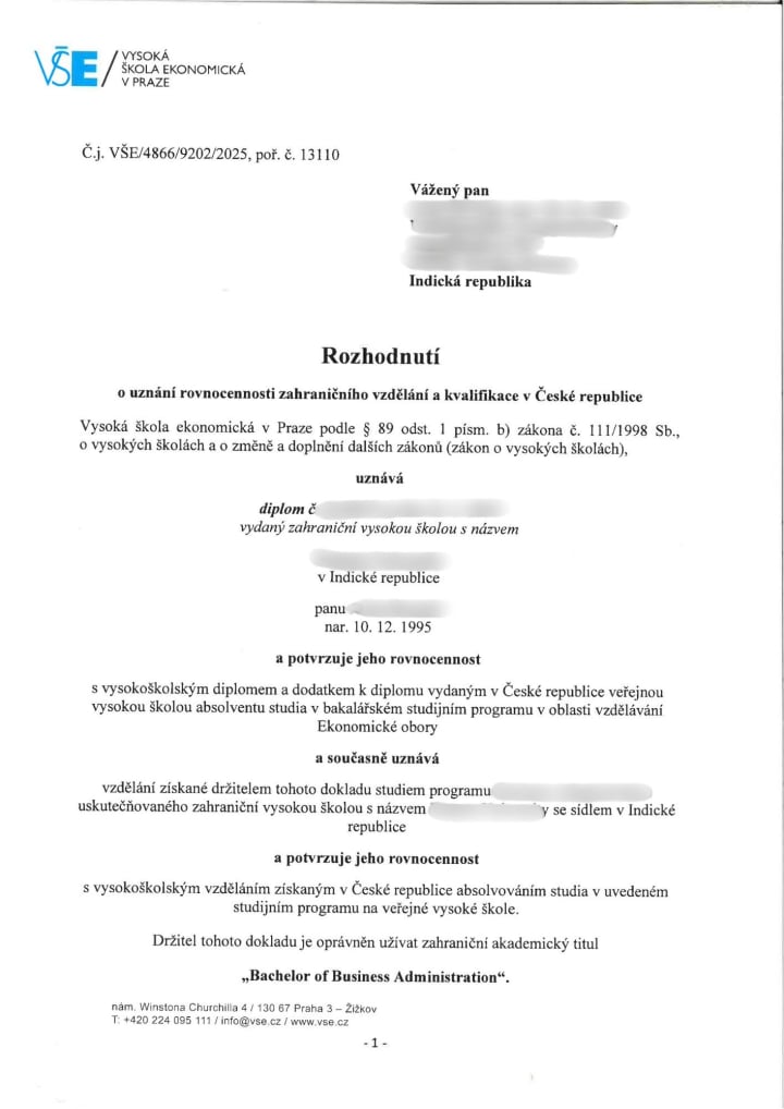 Nostrification decision 57