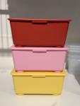 Box with lid, Red pink/yellow, 17x10 cm