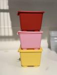 Box with lid, Red pink/yellow, 17x10 cm
