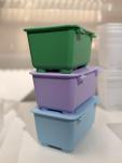 Box with lid, Green purple/blue, 17x10 cm