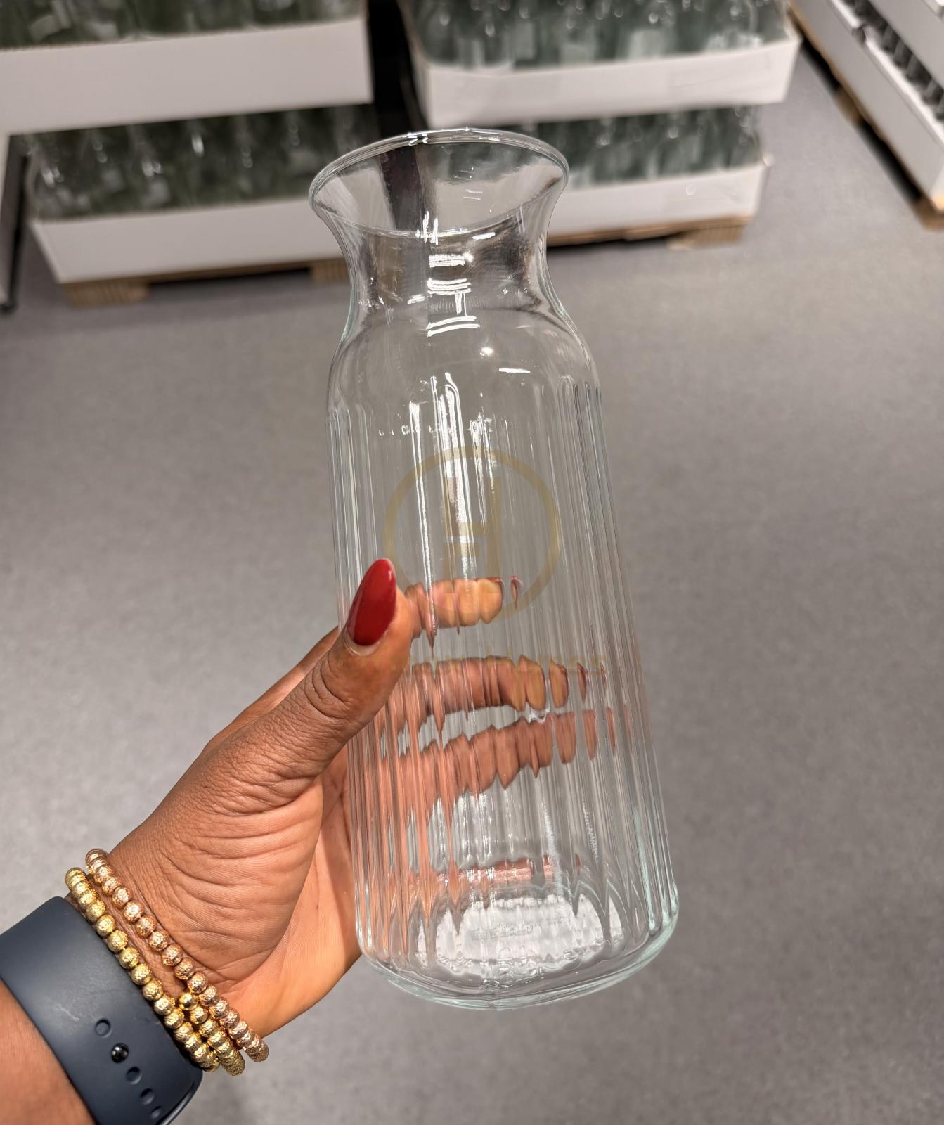 Carafe, clear glass/patterned, 1.0 l