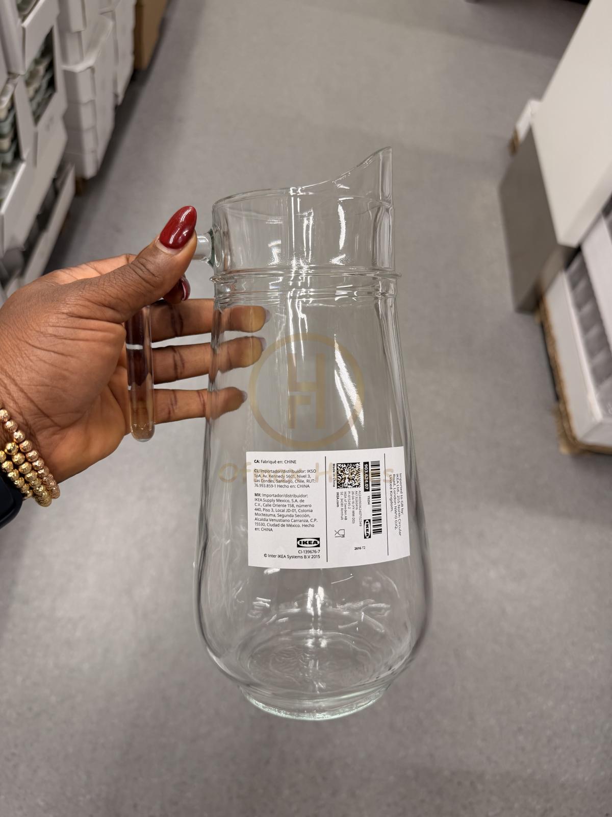 Jug, clear glass, 1.7 l
