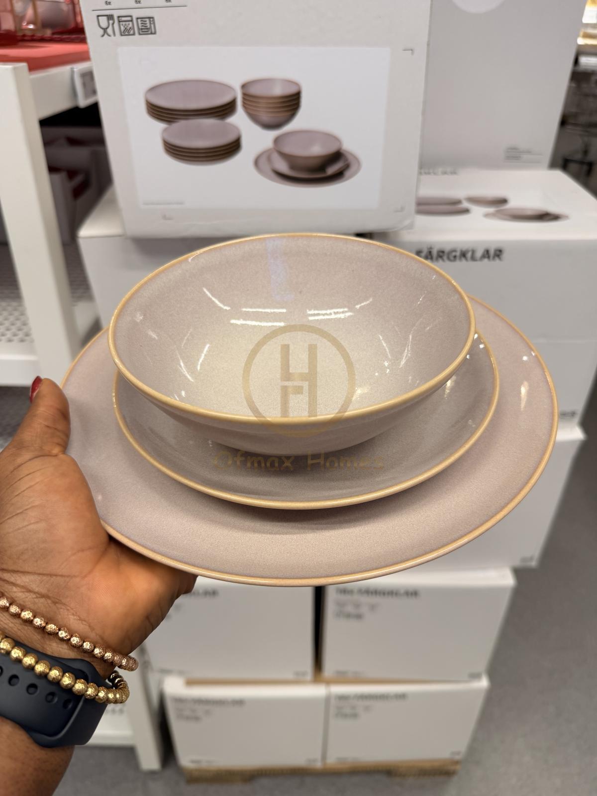18-piece service, light pink