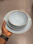18-piece service, light blue