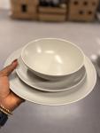 18-piece service, matt light grey
