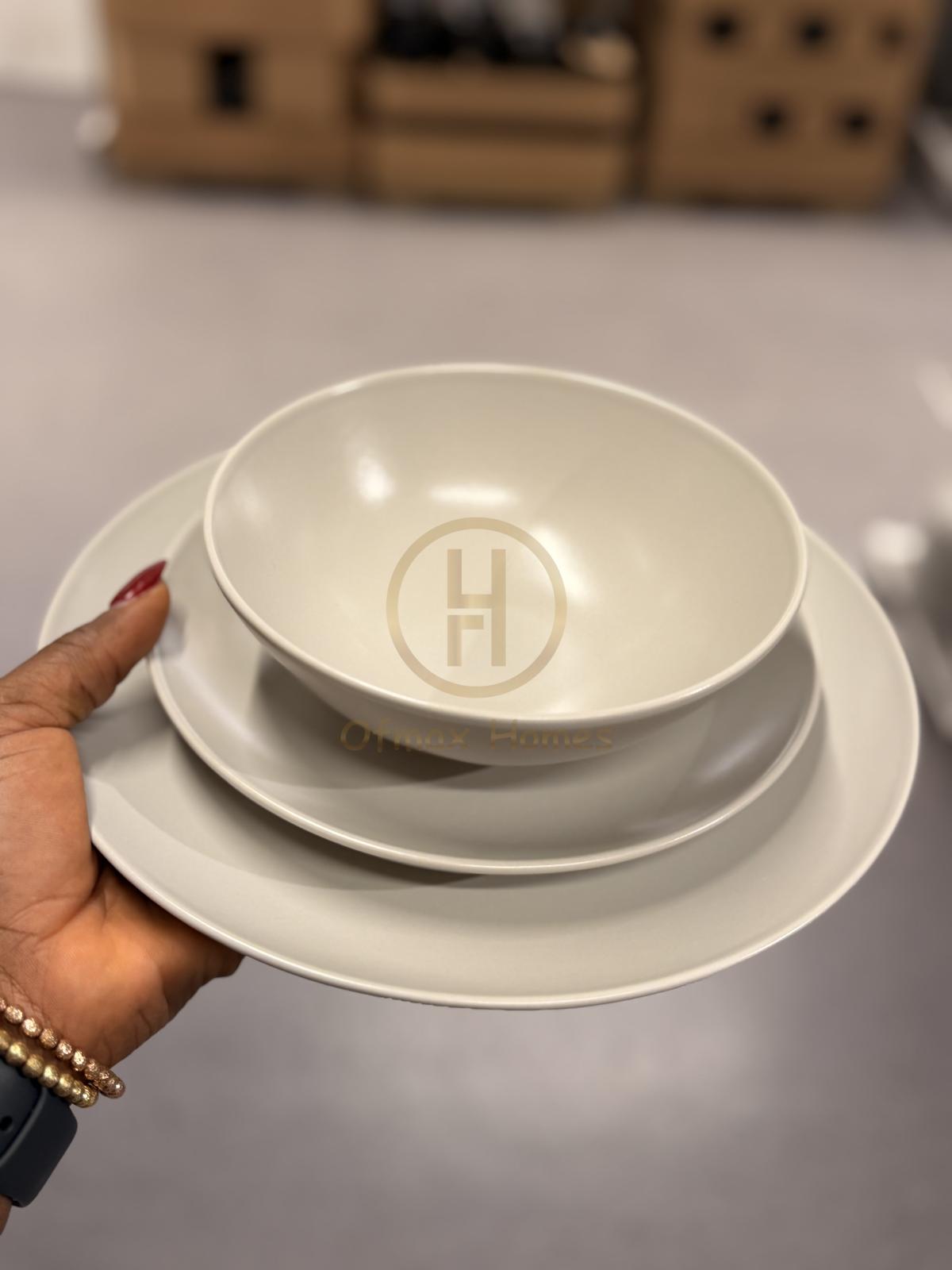 18-piece service, matt light grey