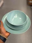 18-piece service, matt light turquoise