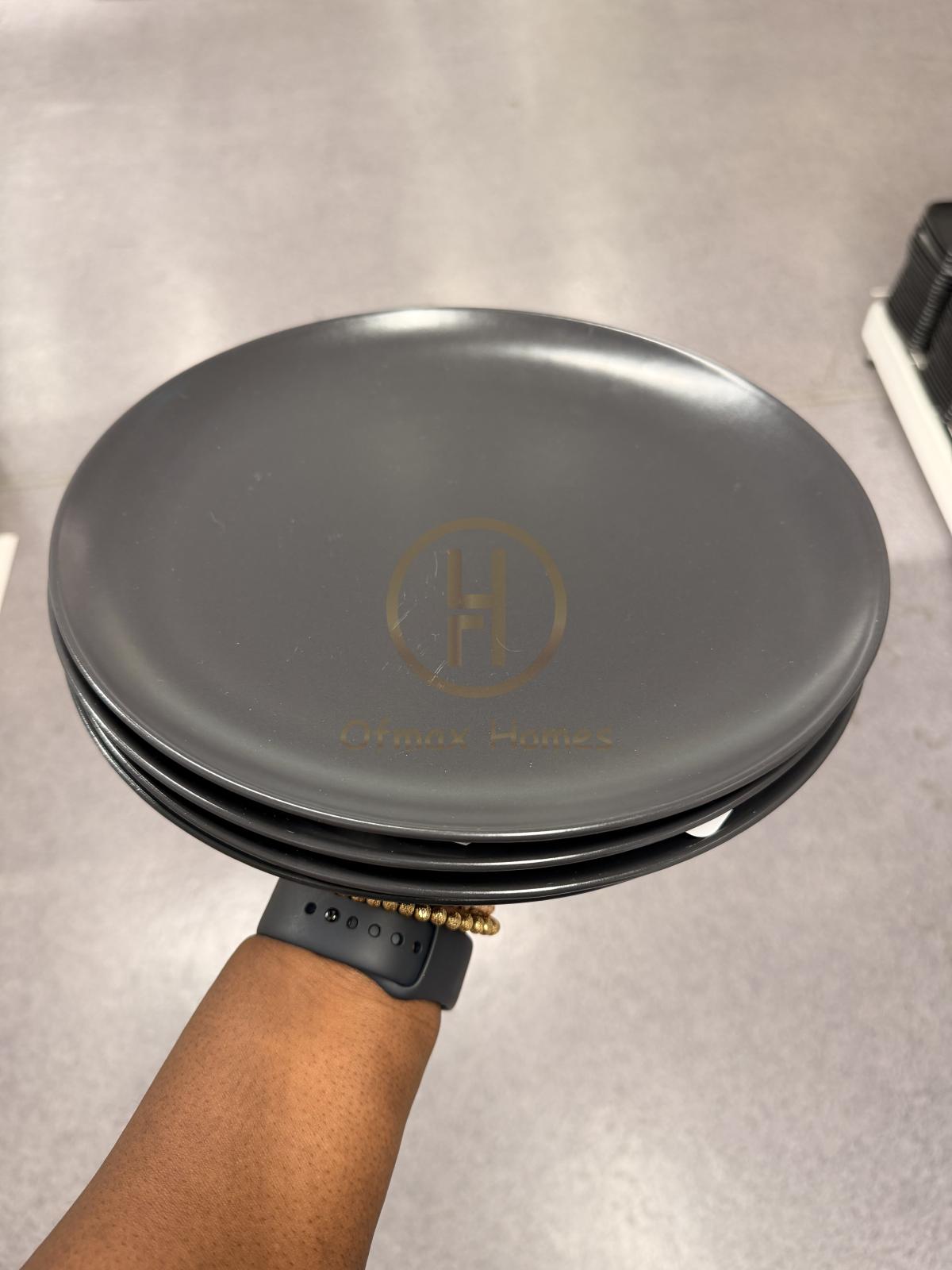 Plate, matt dark grey, 26 cm/4 pack