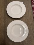 Deep plates, 25 cm, white, 2-piece