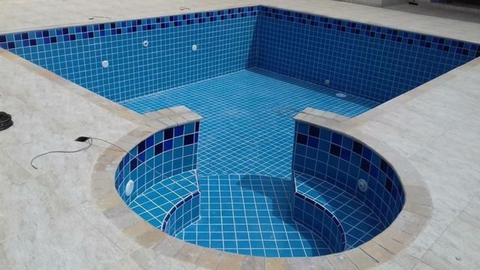 Mosaic Steps Plunge Pool — Renovation pool project built by Metrixpool in Nigeria