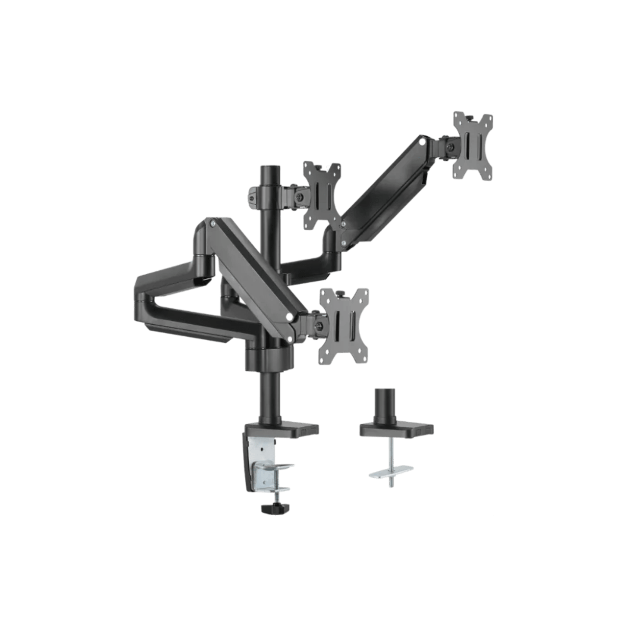 Twistedminds Premium Triple Monitors Aluminum Pole Mounted Gas Spring Monitor Arm – TM-26-C018P - Monitor Arm
