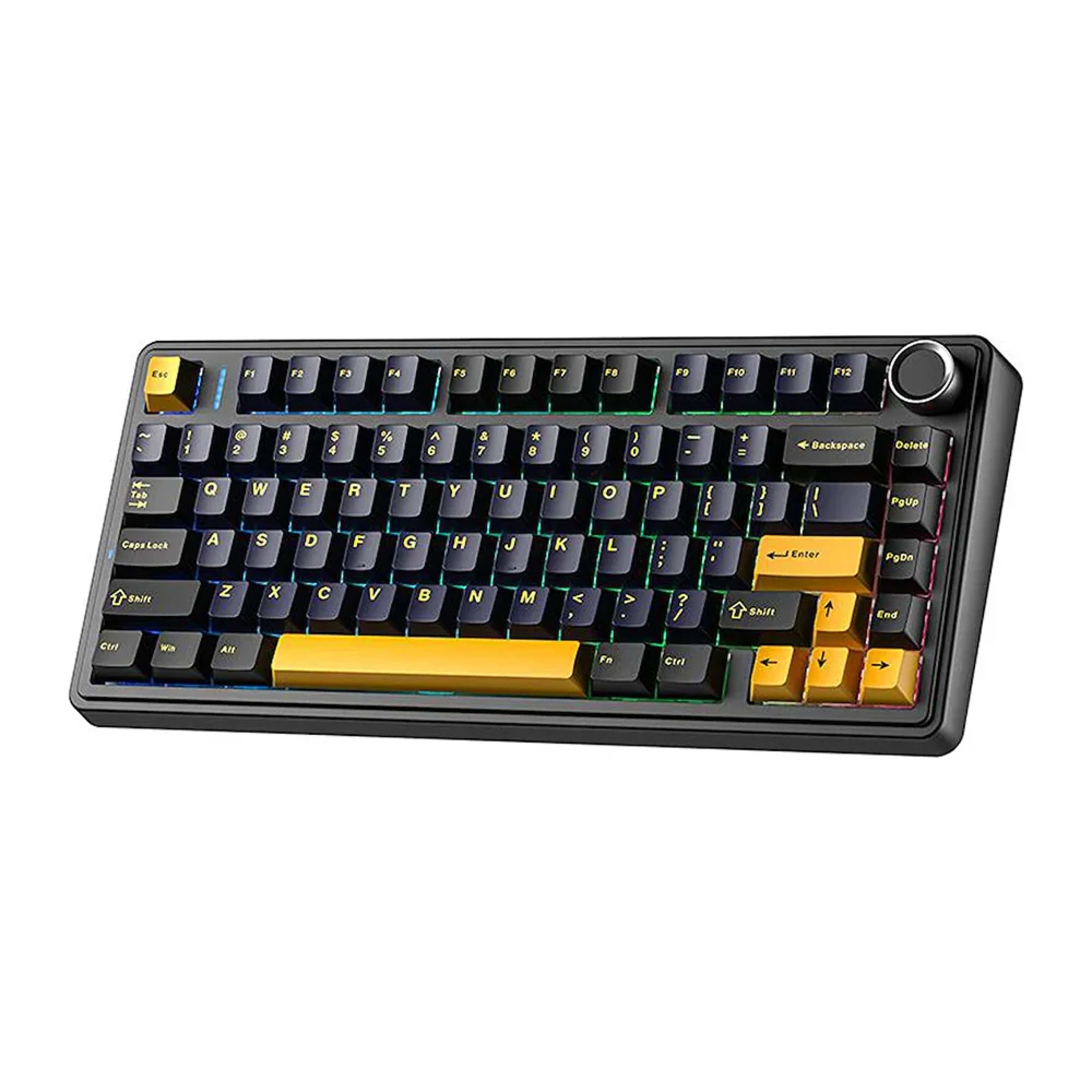 AULA F75 Black+Dark Blue+Orange - Gray Wood Switch Wireless Mechanical Gaming Keyboard 3 AULA F75 Black+Dark Blue+Orange - Gray Wood Switch Wireless Mechanical Gaming Keyboard thumbnail 3
