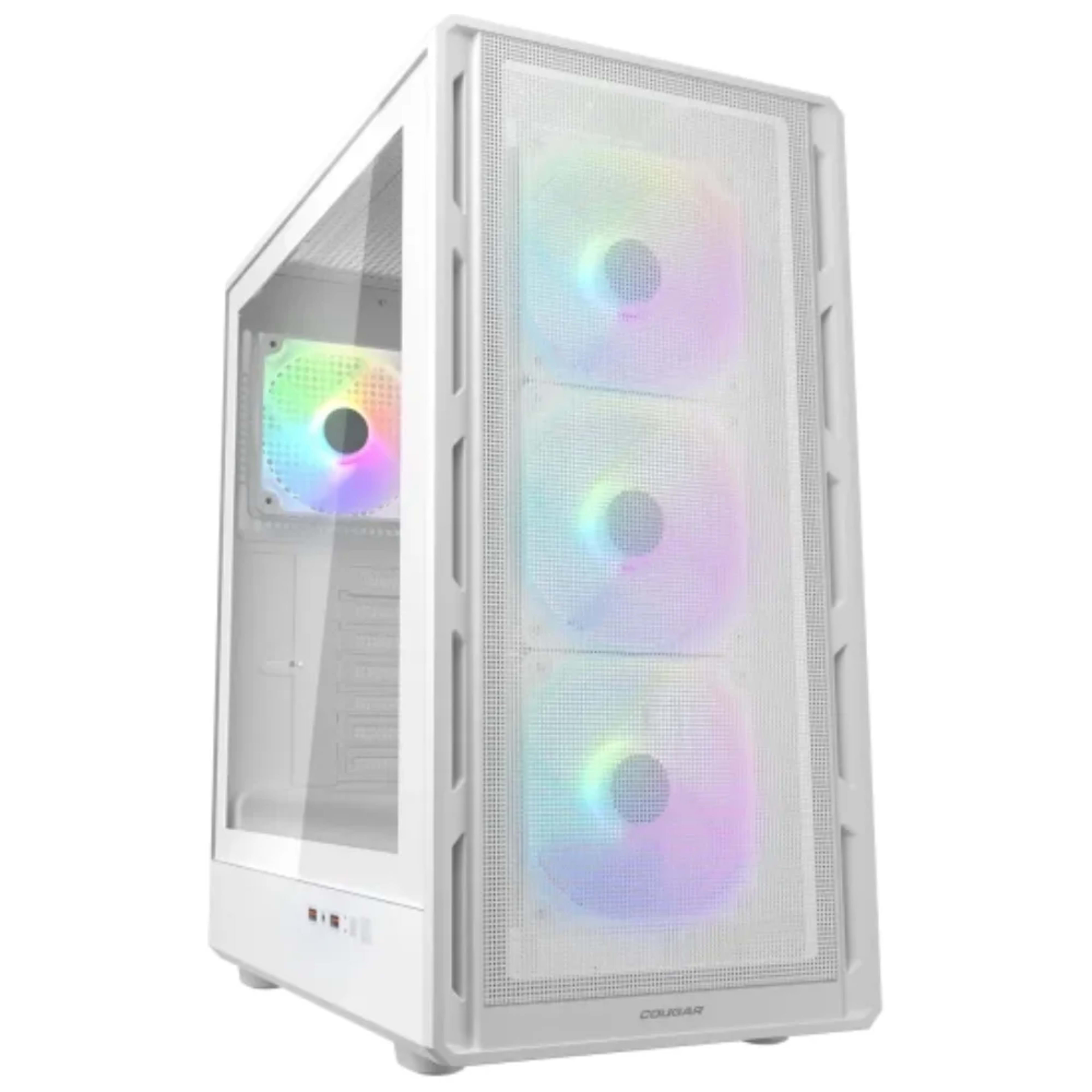 COUGAR Airface Pure RGB Compact ATX Mid Tower - White - Main Image COUGAR Airface Pure RGB Compact ATX Mid Tower - White - Main Image